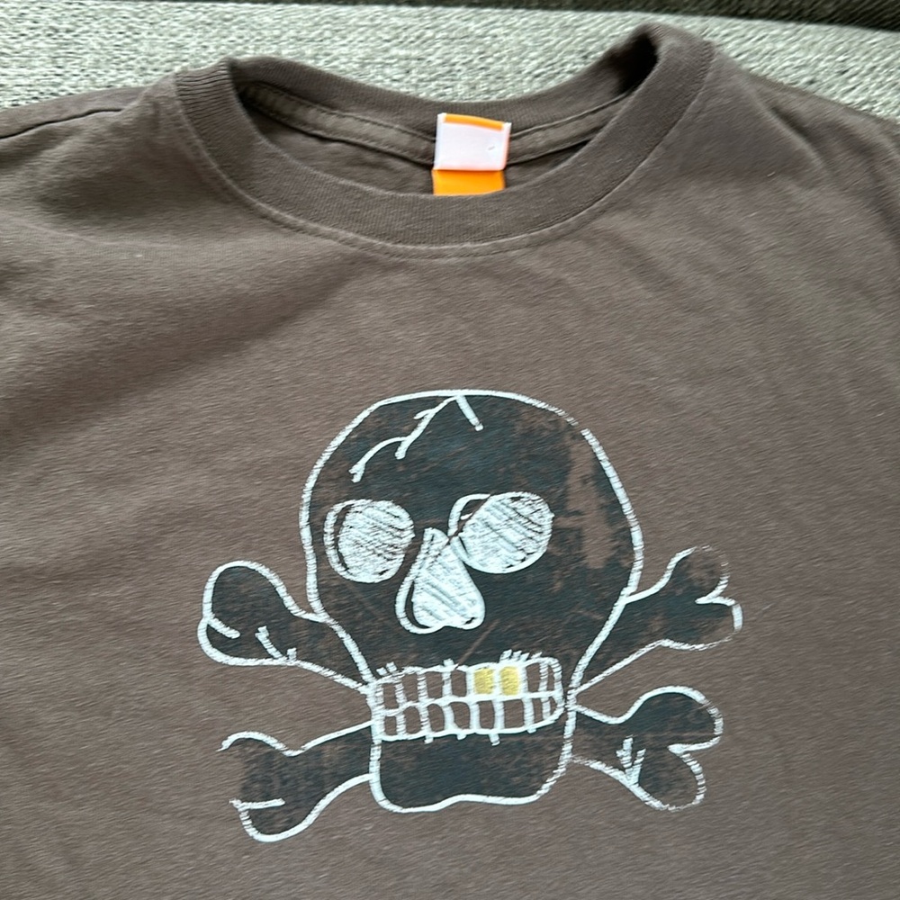 Shaun White Target Boys Medium 8/10 Brown Skull Crossbones Shirt
